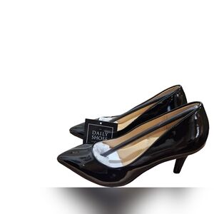 Daily Shoes-Elegant Black Patent Heels- Size 6.5, Brand New with Tags